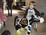 For some reason he loved this cow... he wanted to bring her home!