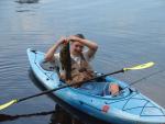 My son with a nice bass. I think he got eaten that night.