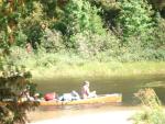 Pickerel Lake, Quetico park, Sept 16, 2008, 1:38pm, windbound on a nice site, what could be better than a naked man paddling past?
