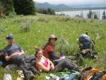 Lunch in a field of wildflowers on Yellowstone Lake.
