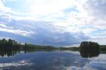 Cloud reflections along the N. Fork Kawishiwi River heading towards Farm Lake