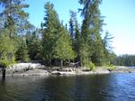 view of campsite from water