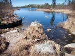 Portage landing on the Gull Lake side of portage from Gun Lake.
