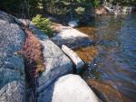 Rocky portage landing on the Gull Lake side of portage to Home Lake.
