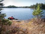 We reach our first night's campsite at Pose Lake.
