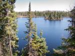 Overlooking pretty Mirror Lake.