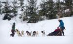 Rachel gets the team going while Dave prepares to photograph the sled perspective.
