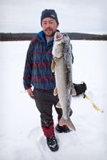 Dave with the first lake trout.