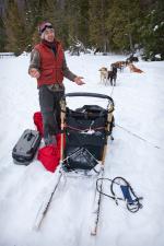 Mike loads up the sled for the trip back.