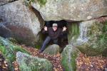 Pay no mind to the crazy man living in the rocks. (Gabbro Lake island campsite)