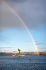 Rainbow over Clearwater Lake.