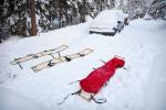 Preparing the sleds.