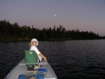 Paddling under the moon