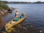 Canoe is pointed toward exit with a 25mph tailwind