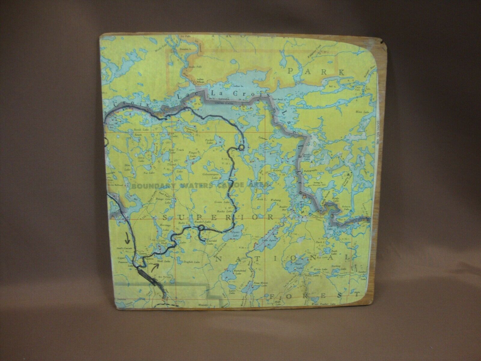 BWCA Vintage 1952 Fisher Partial Map No. 107 Crane, LIS, Lac La Croix