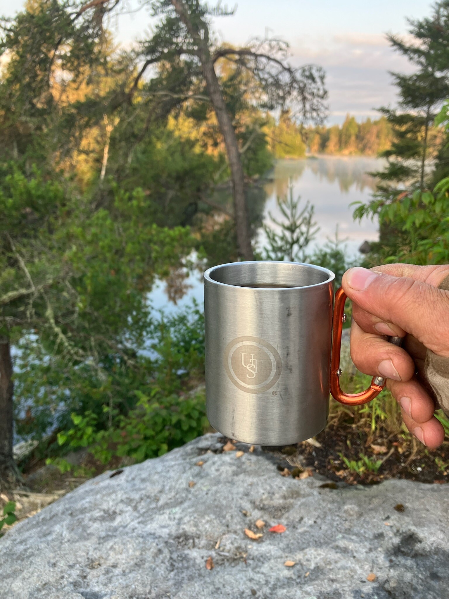 Sitting rock over channel