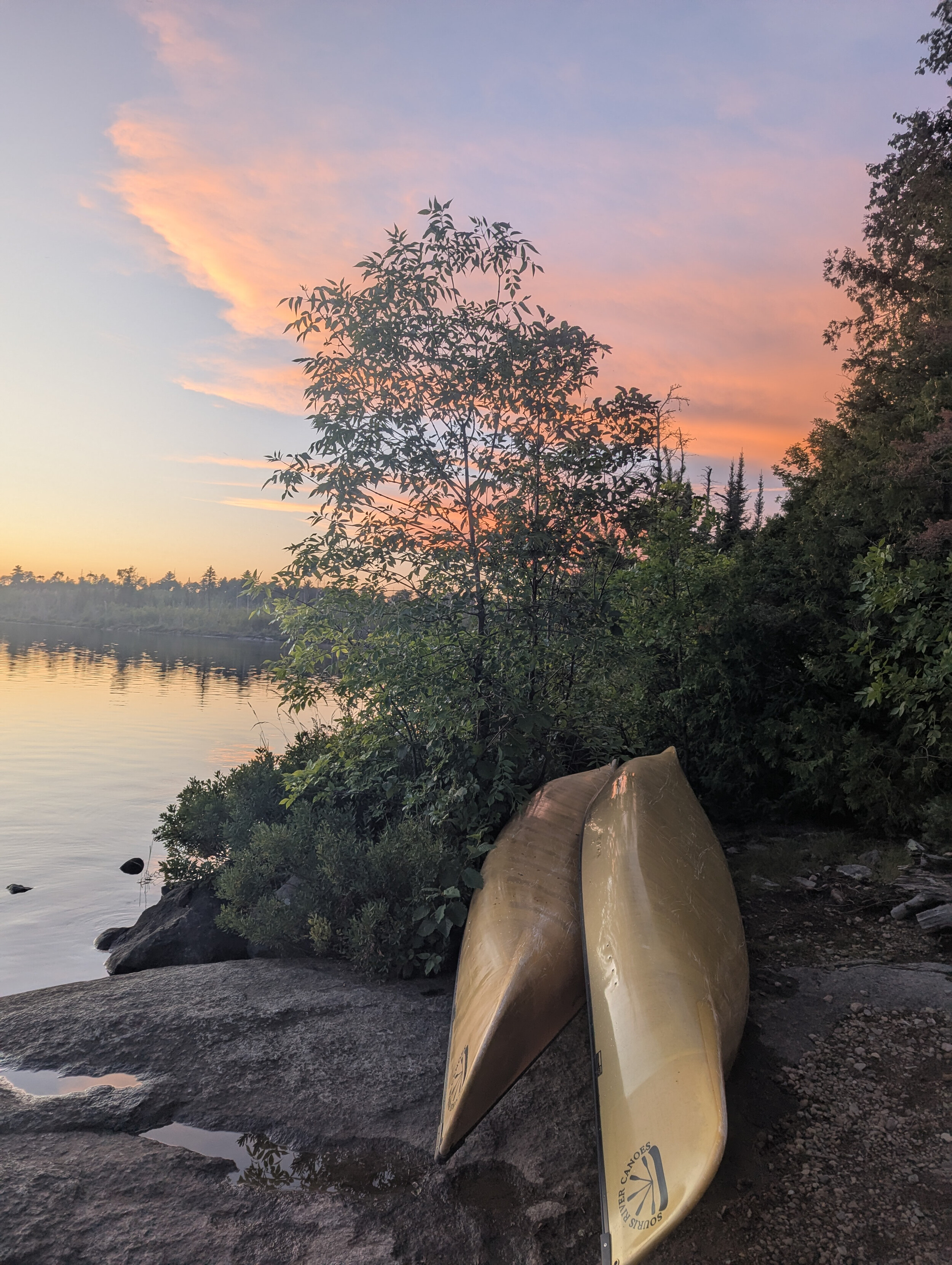 Parked Canoes for the Evening