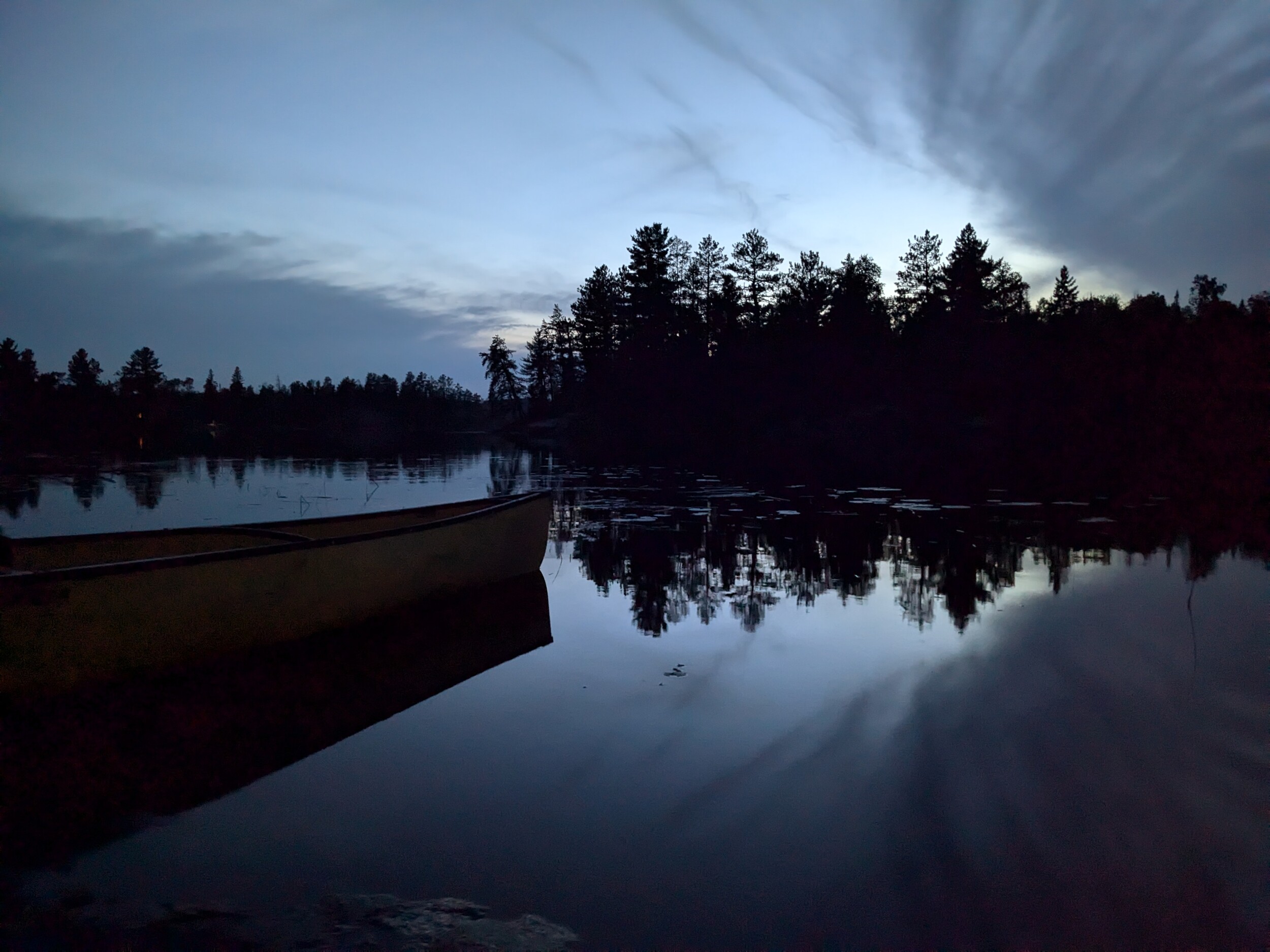 Canoe at sunset