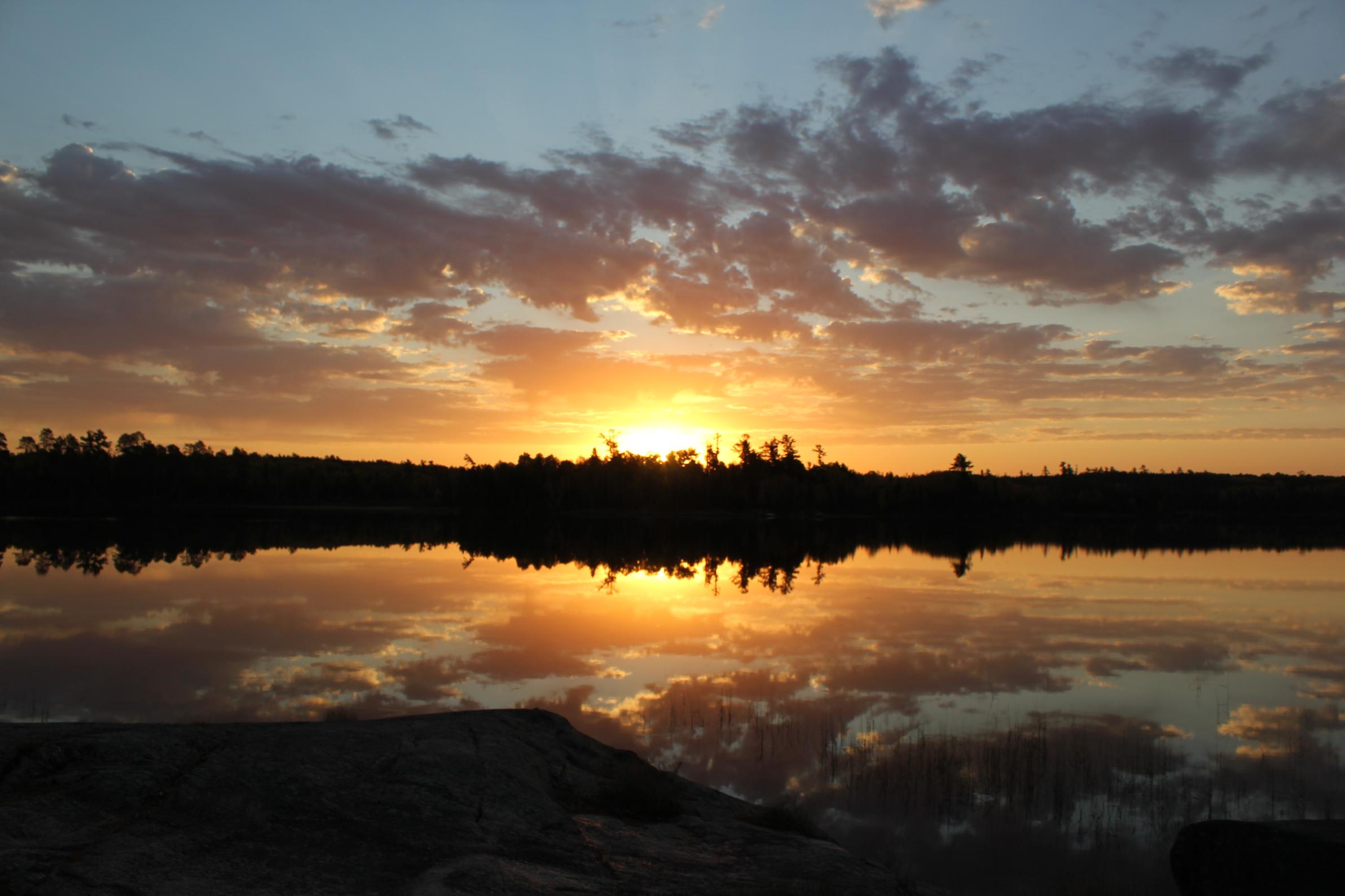 Sunset on Lake Agnes