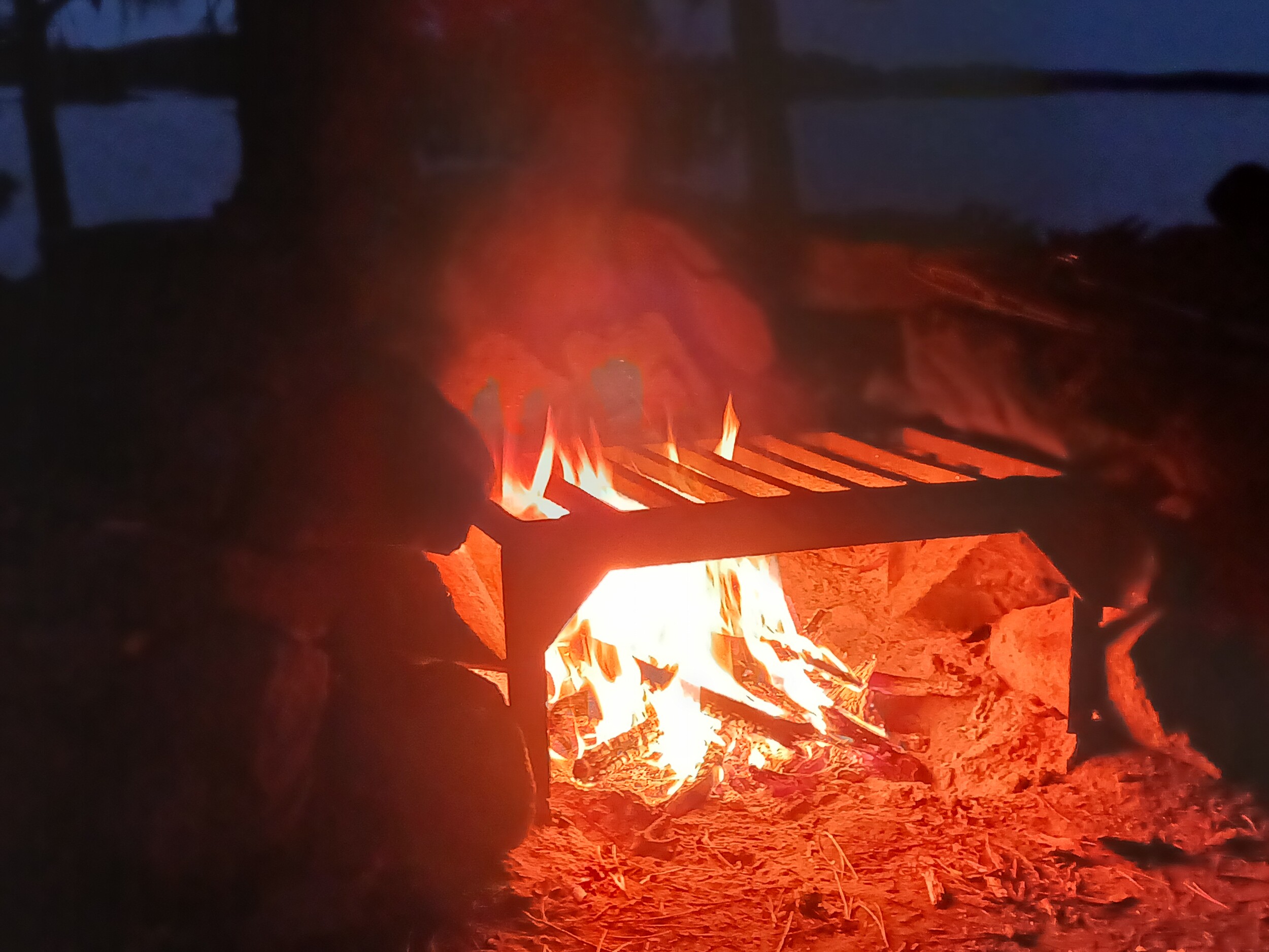 sitting around the campfire