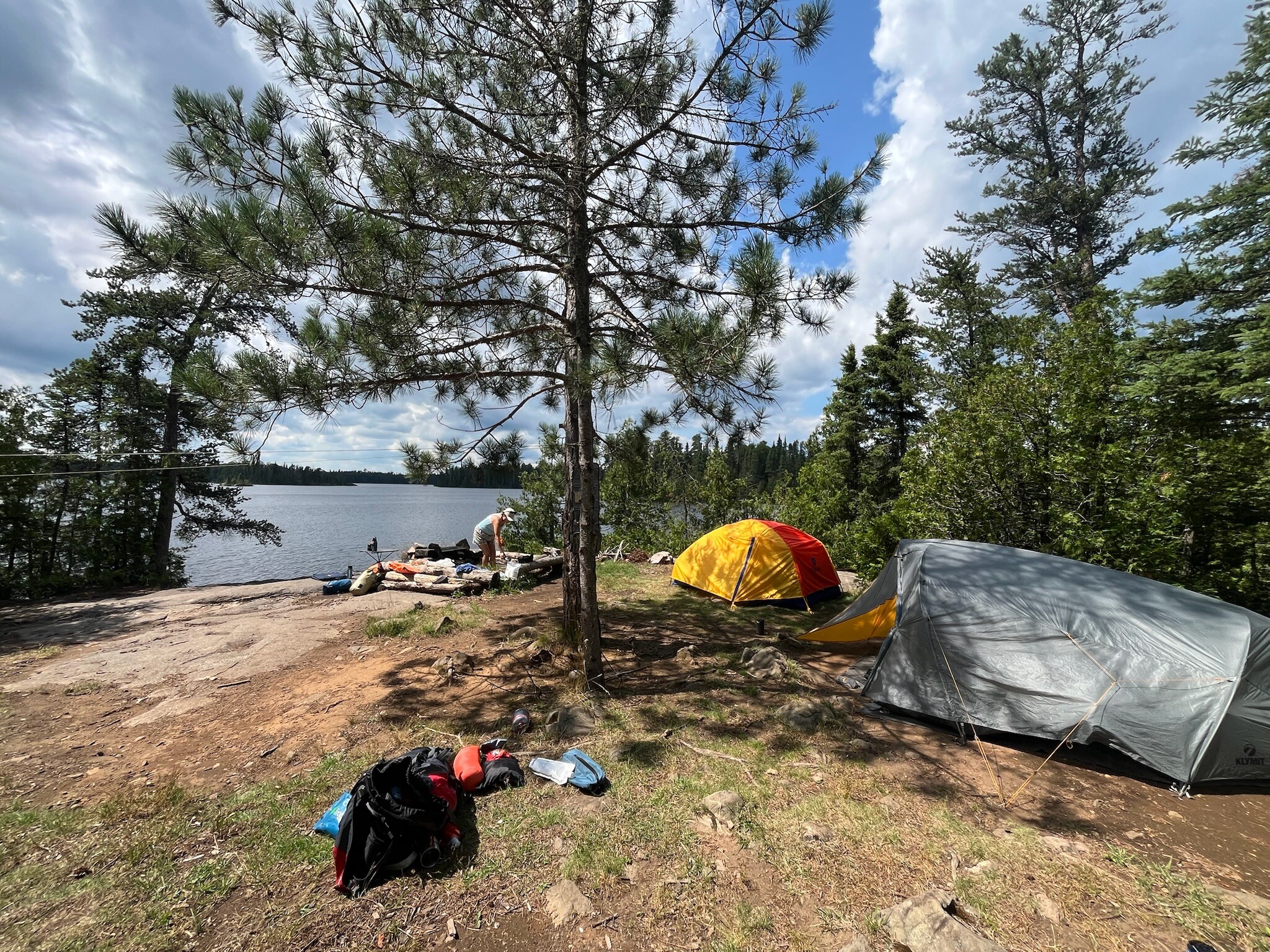 two tent pads near kitchen