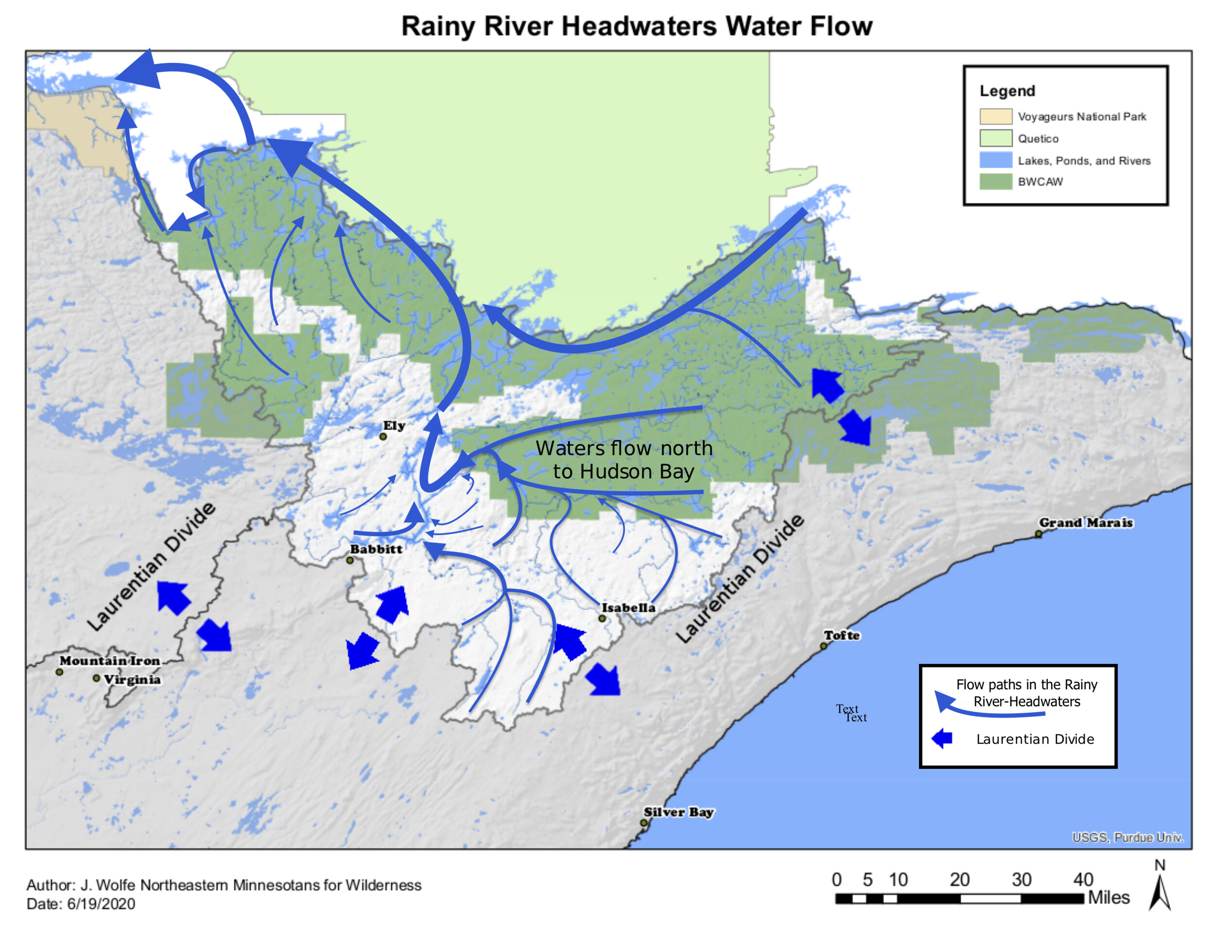 Rainy river headwaters flow