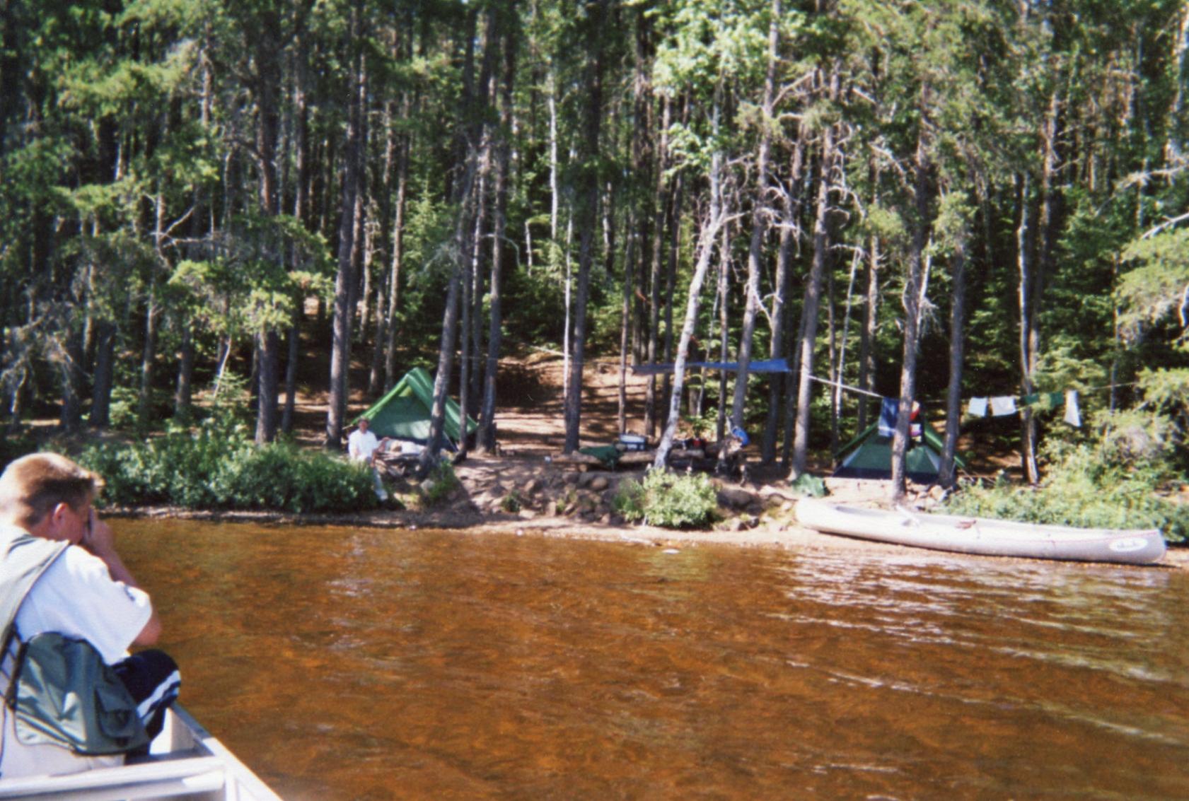 Sand beach campsite on Long Island